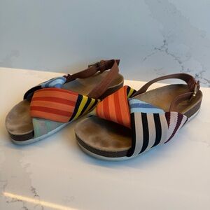 Tory Burch Colorful Striped Sandals 7